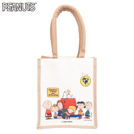 史努比齊聚75週年麻布拼帆布購物袋
