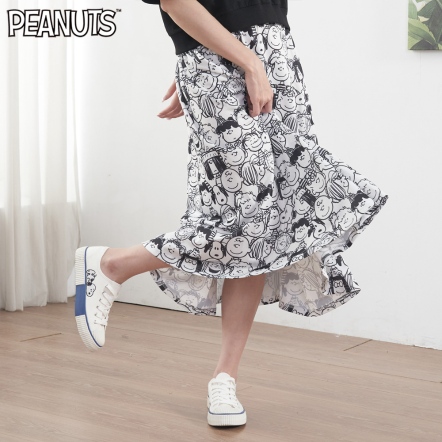 史努比與大家半鬆緊輕薄長裙