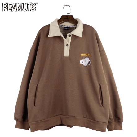 史努比大線框POLO領雙插口袋大學T