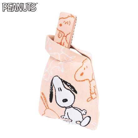 史努比歪頭針織手提袋