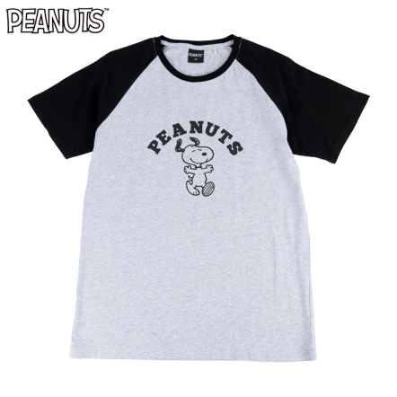 史努比開心拼色男版短袖圓領T