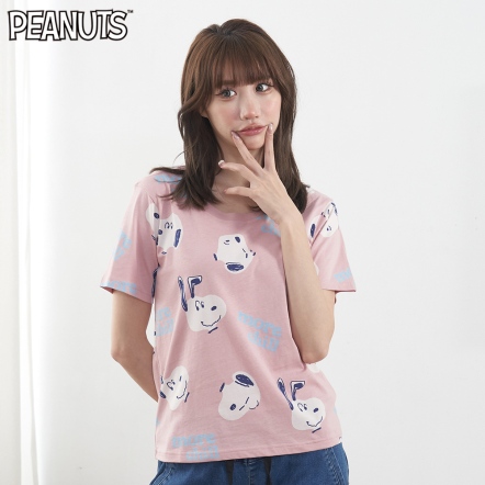史努比俏皮chill寬版圓領T
