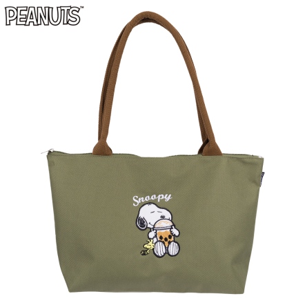 史努比抱珍奶帆布手提袋