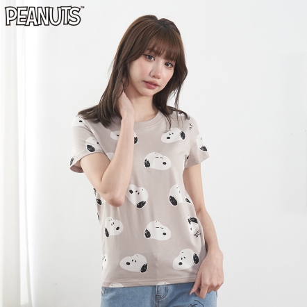 史努比大頭滿版圓領T
