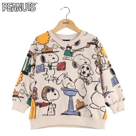 史努比兄弟滿版寬鬆拼接童大學T(120-150公分)