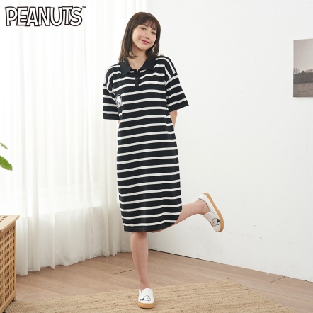 史努比小徽章POLO針織休閒洋裝