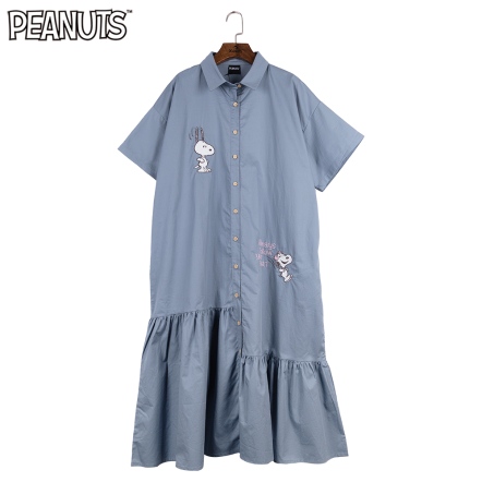 史努比與貝兒短袖襯衫不對稱魚尾裙