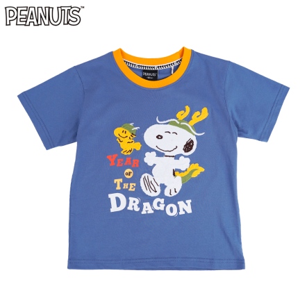 史努比龍心大悅兒童刺繡圓領短T