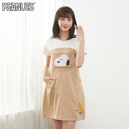 史努比萌萌噠造型拼接洋裝