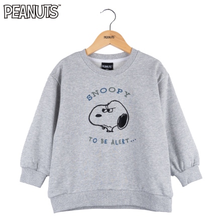 史努比皺眉寬鬆拼接童大學T(120-150公分)