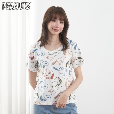 史努比素描風短袖圓領T