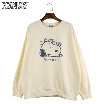 史努比與家人寬鬆大學T