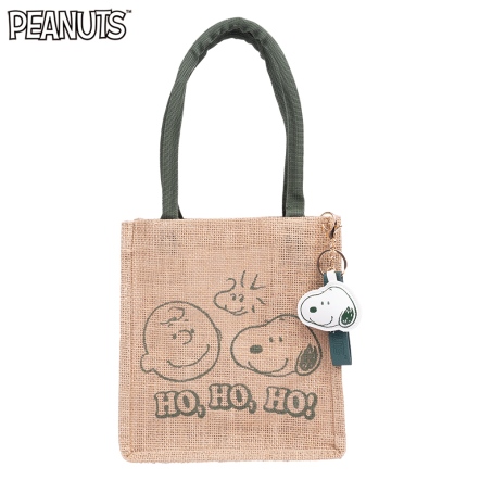 史努比HOHOHO!麻布購物袋(附吊飾)