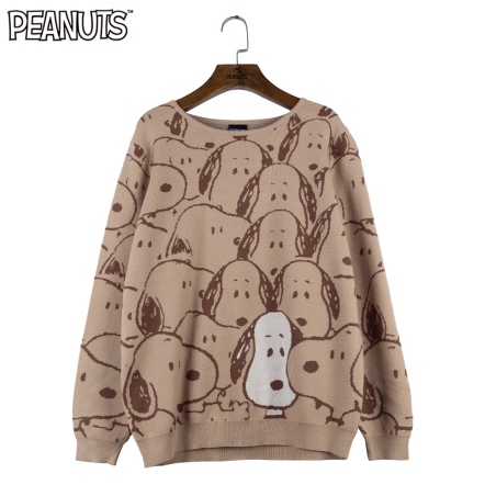 史努比滿版圓領針織衫