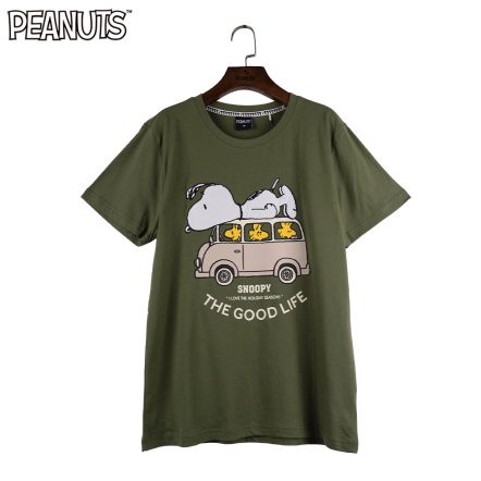 史努比趴車上男短袖圓領T