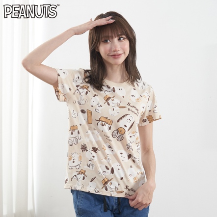 史努比無線框兄弟寬版圓領T