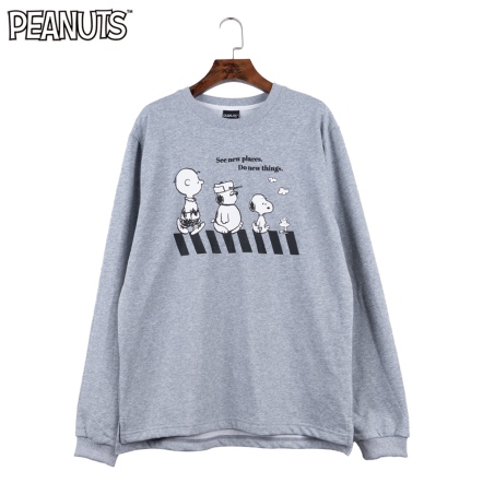 史努比過馬路男版長袖T恤