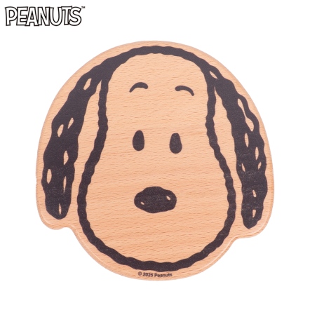 史努比正臉木頭杯墊