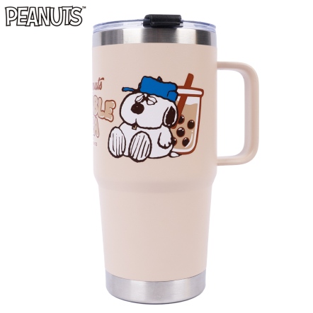 史努比珍奶手把保溫杯