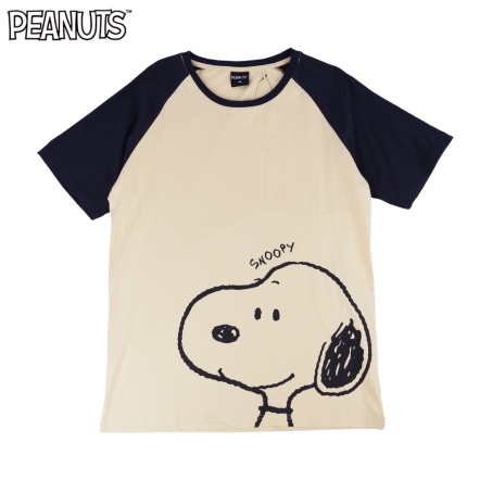 史努比大頭拼色男版短袖圓領T