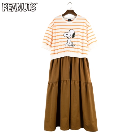 史努比微笑兩件式短袖洋裝