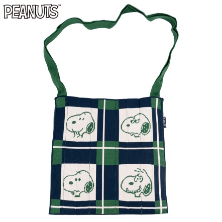 史努比表情多摺疊針織斜背袋