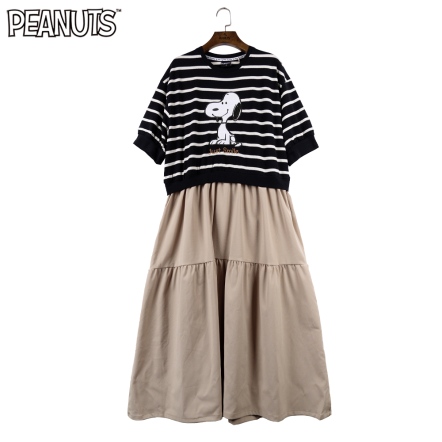 史努比微笑兩件式短袖洋裝