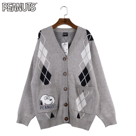 史努比驚喜大表情學院風菱格外套