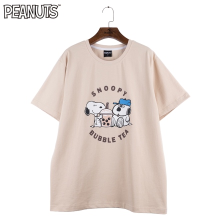 史努比兄弟珍奶短袖圓領短T(男女共版)