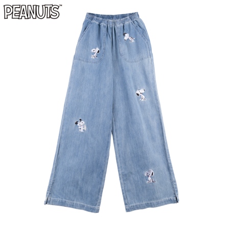 史努比活潑好動牛仔長寬褲