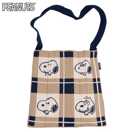 史努比表情多摺疊針織斜背袋