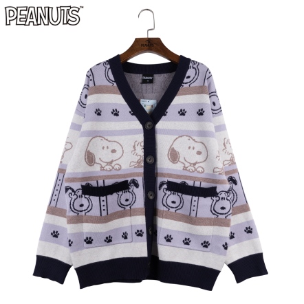 史努比與胡士托雙口袋針織外套