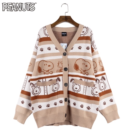 史努比與胡士托雙口袋針織外套