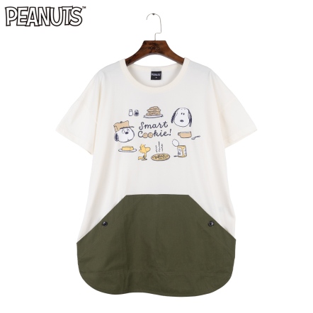 史努比兄弟餅乾梯形雙口袋短袖上衣