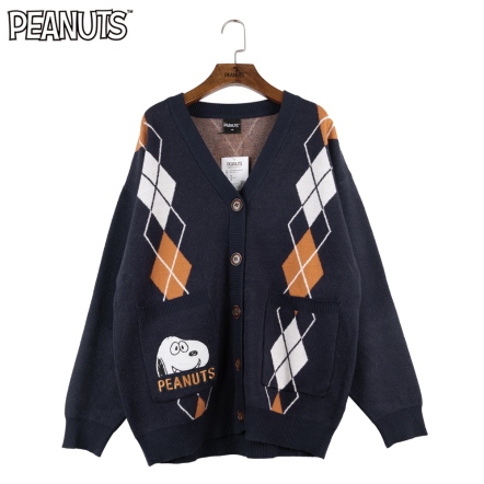 史努比驚喜大表情學院風菱格外套