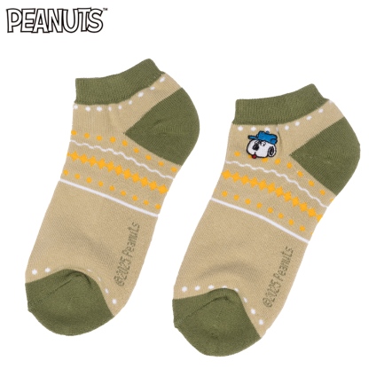 歐拉夫大頭電繡厚底船襪