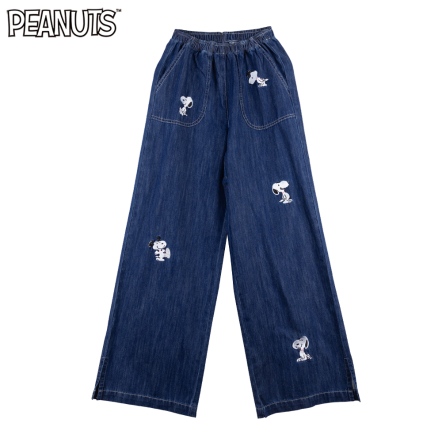 史努比活潑好動牛仔長寬褲