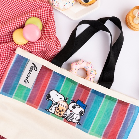 史努比與歐拉夫珍奶茄芷手提袋(大)