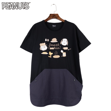 史努比兄弟餅乾梯形雙口袋短袖上衣