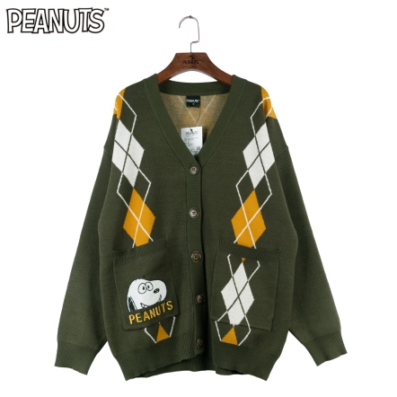 史努比驚喜大表情學院風菱格外套